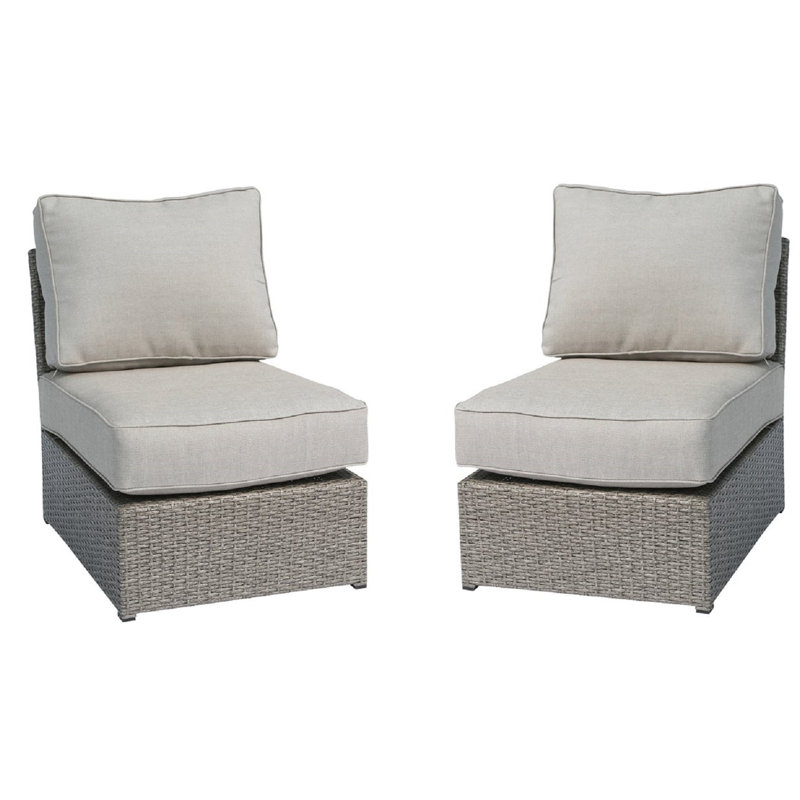 Fully Assembled Patio Chair with Cushions, Mixed Gray
