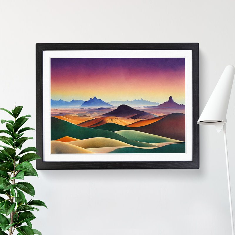 XH1022-6144X Modern Mountain Landscape Vol.2 - Single Picture Frame Print, Black, 46cm H x 64cm W x 2cm D