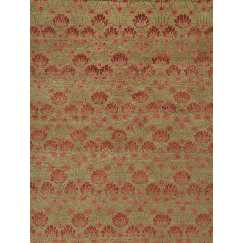 Tapis rectangulaire rouge / beige, Rectangle 9 pi x 12 pi