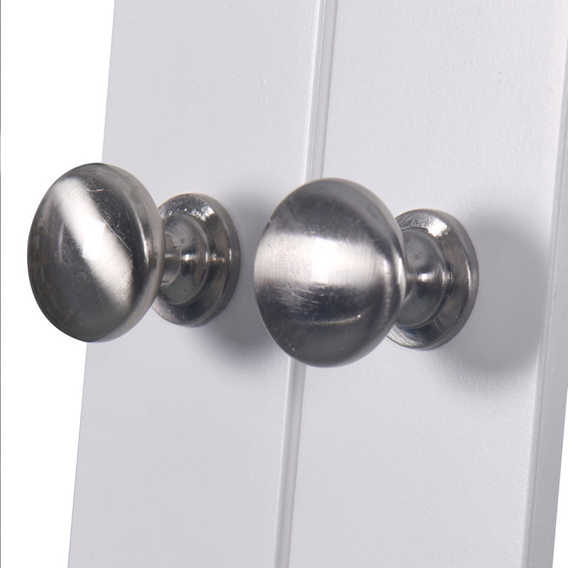 Armoire de salle de bain murale blanche avec 2 portes miroir et tablette réglable