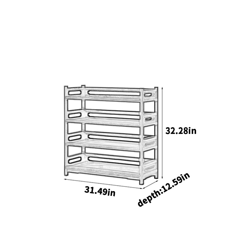 Armoire de rangement pour chaussures en bois massif 16 paires