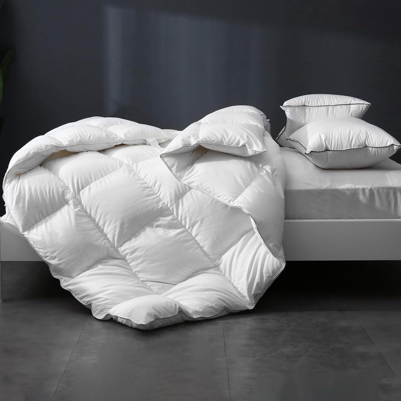 Housse de couette en duvet d'oie 100% coton biologique toutes saisons, Très grand lit