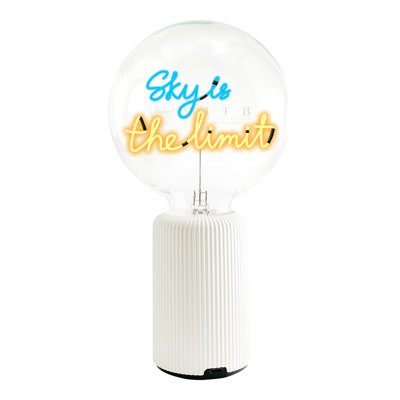 Ampoule SKY EST LA LIMITE Bleu / ambre avec lampe de table portative Pop Nomad rose