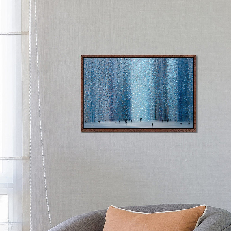 Rain And You by Ekaterina Ermilkina - Painting on Canvas, 66.04 cm H x 45.72 cm W, Classic Brown Wood Framed