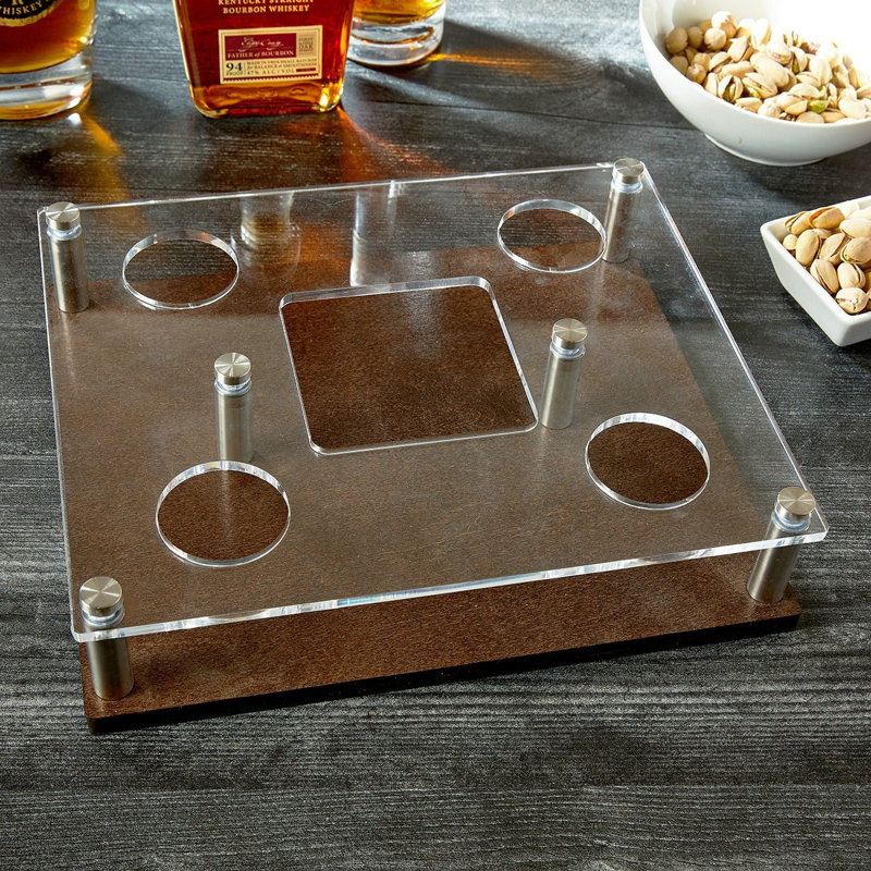 Ensemble de présentoirs à verres et à carafe personnalisés 6 pièces Drew, Oui