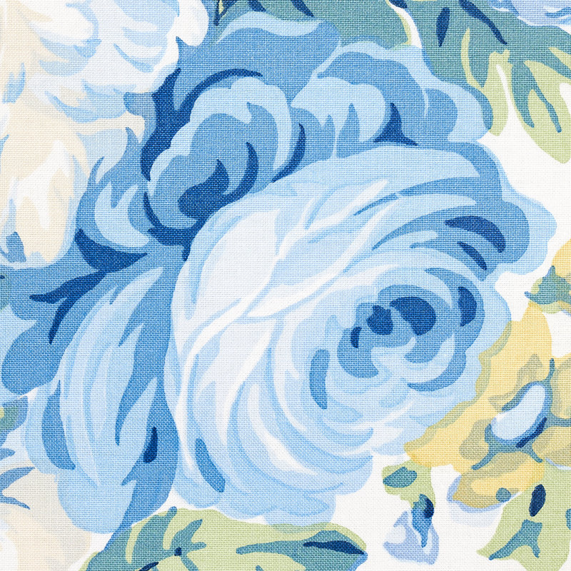 Queenies Floral Chintz Fabric, Porcelain