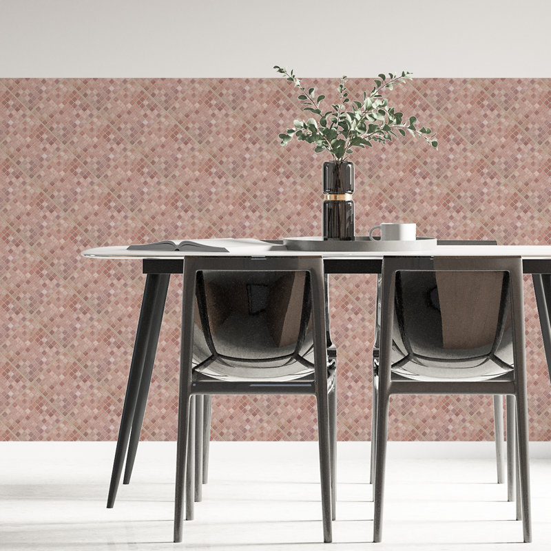 Edip 15cm W x 15cm L Vinyl Peel and Stick Mosaic Tile, Orange
