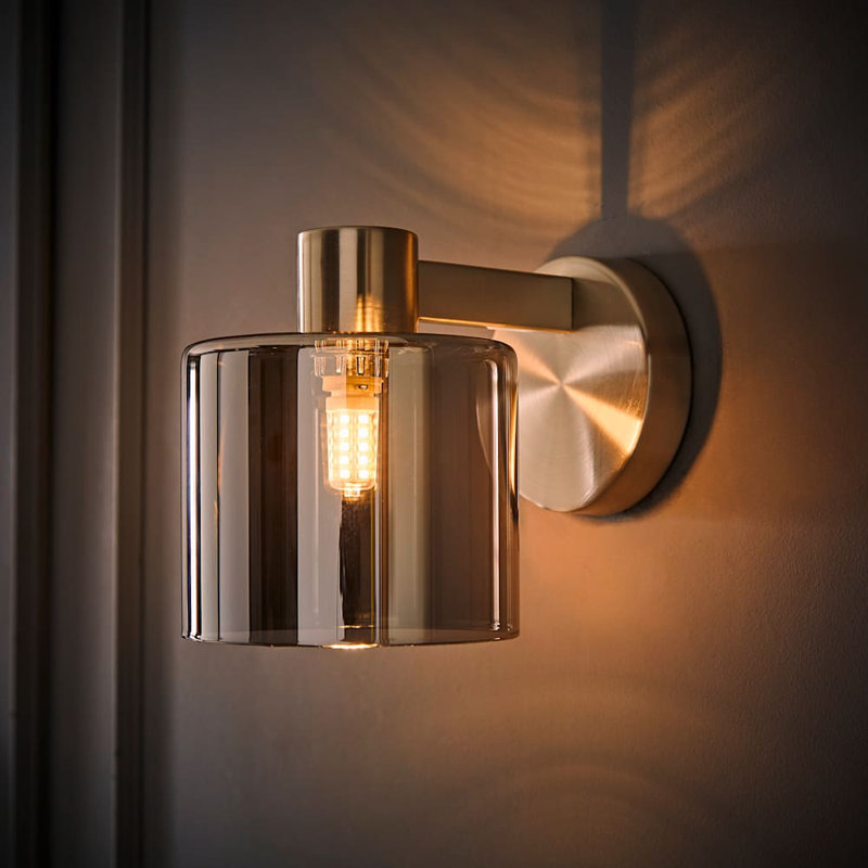Alfiere Armed Sconce, 2, 13cm H x 11cm W x 17cm D, Brushed Chrome
