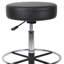 Tabouret à dessin médical Fea, vinyle noir rond, repose-pieds chromé-118318924