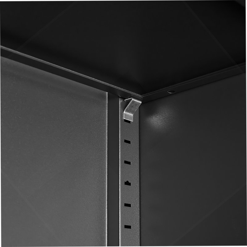 Armoire de rangement, classeur à 2 portes avec serrure, 4 tablettes réglables pour le bureau et la maison, Noir
