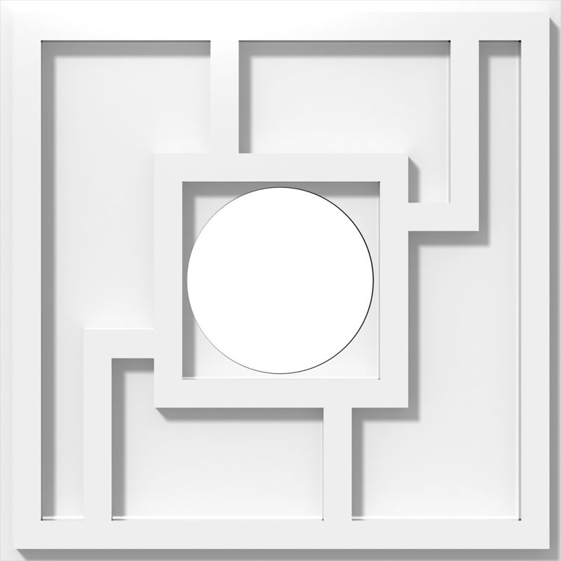 Médaillon de plafond contemporain en PVC de qualité architecturale Knox, H 1 po x l 12 po x P 12 po