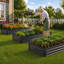 Potager surélevé en acier galvanisé noir, 2,44 m × 1,22 m × 0,30 m