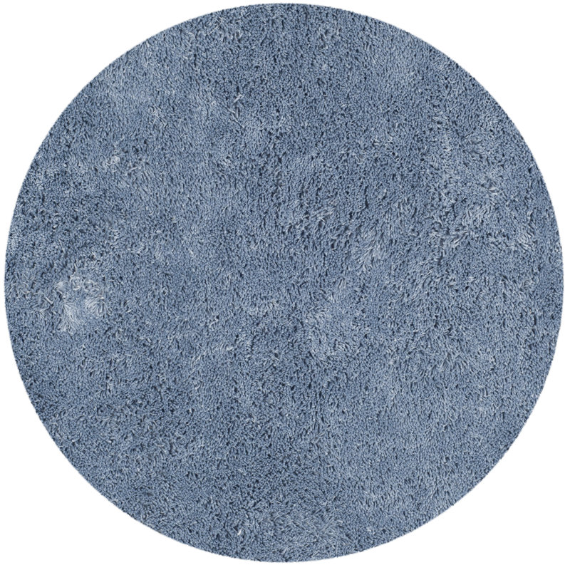 Assar Handmade Tufted Light Blue Area Rug, Round 4'