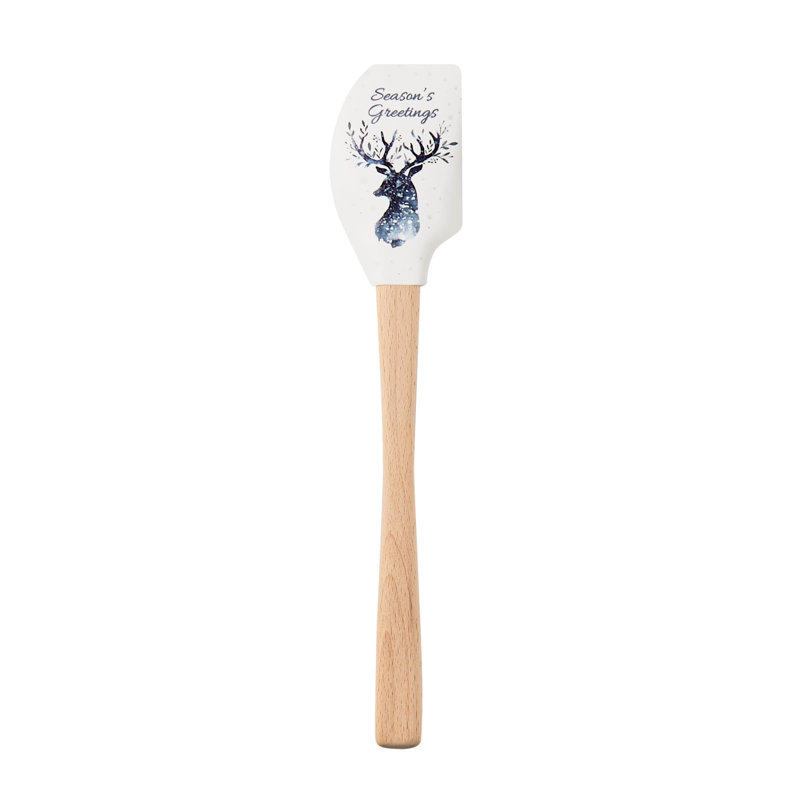 Spatule en silicone avec poignée en bois Tovolo Spatulart Season's Greetings
