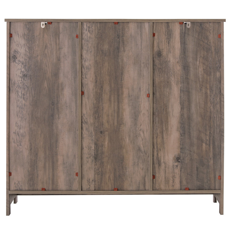 Kainaat 31.7'' Tall Floor Storage Cabinet,Bathroom Storage Cabinet with 2 Doors and 2 Open Shelves, Rustic Oak