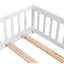 Lit grand format avec porte, cadre de lit plateforme en bois massif avec clôture, convient aux enfants, bois de pin-761764030