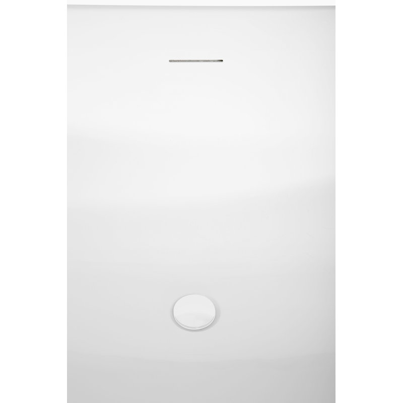 59" Streamline Soaking Freestanding Tub and Tray With Internal Drain, Glossy White