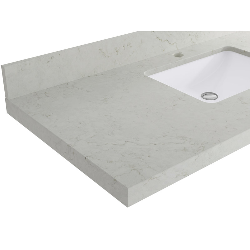 Chêne flottant Hampton X P 22 po De salle de bain D Quartz, Carrara givré