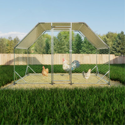 9,94 pi X 6,46 pi X 6,36 pi Grande cage à poules en métal avec couvercle imperméable