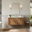 Ensemble de meuble-lavabo mural simple 48 po en noyer grillé Francesca-134514816-134514813