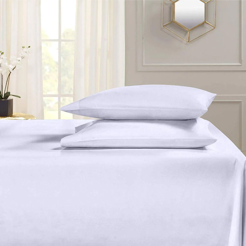 Hongsi 100% Egyptian-Like Cotton High-Quality Flat Bed Sheets, Single (3'), White