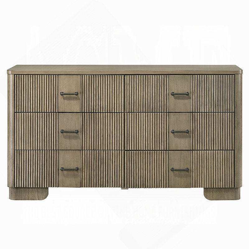 Commode en bois avec 6 tiroirs de rangement pour la chambre à coucher