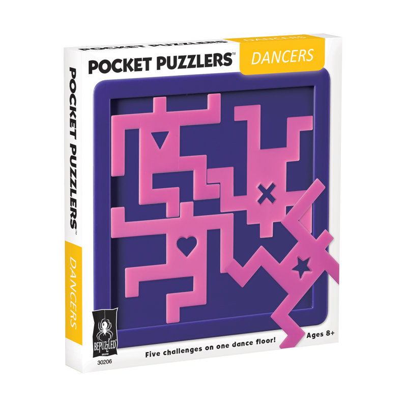 Pocket-Sized Purple and Pink Dancers Puzzle Game