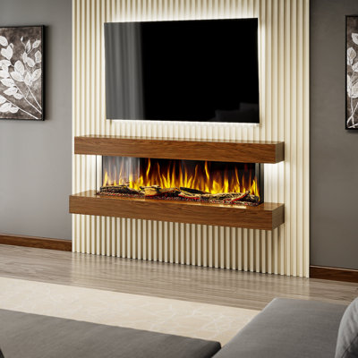 Evolution Fires 137.2 cm W Surface Wall Mounted Electric Fireplace with 5000 BTU
