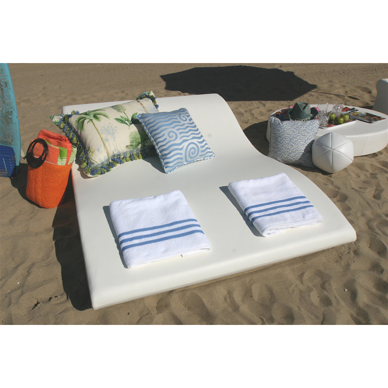 Tide Duo Low Pro Outdoor Chaise Lounge, Chill White