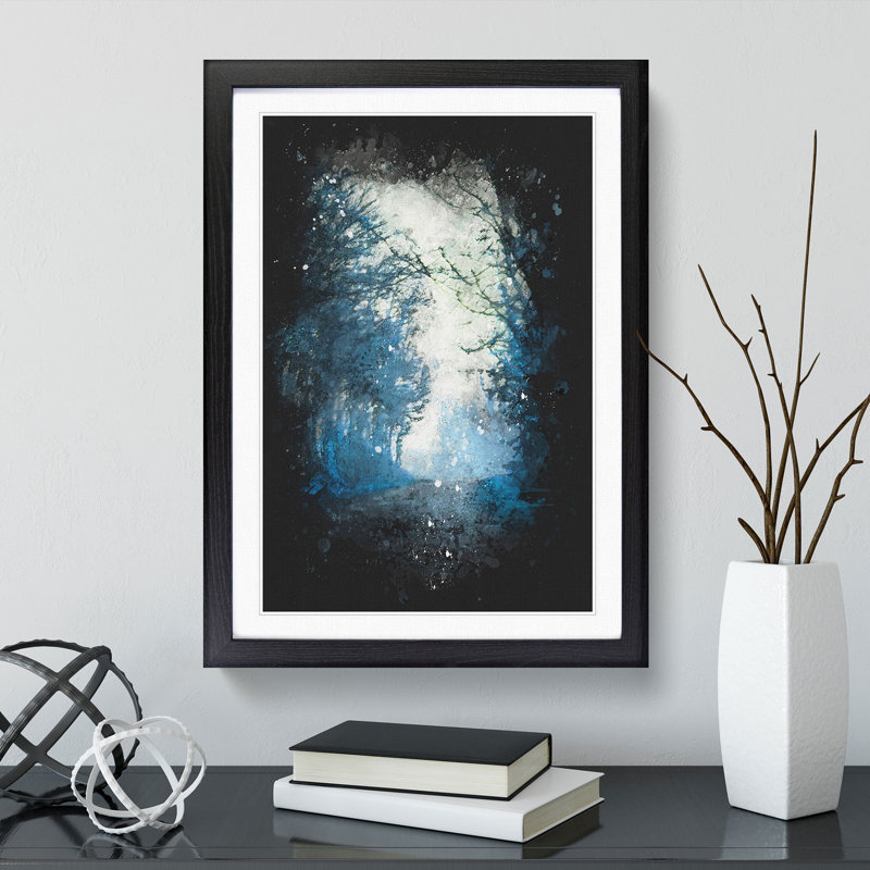 Road Through the Woods - Picture Frame Graphic Art Print, Black Framed, 33cm H x 24cm W x 2cm D