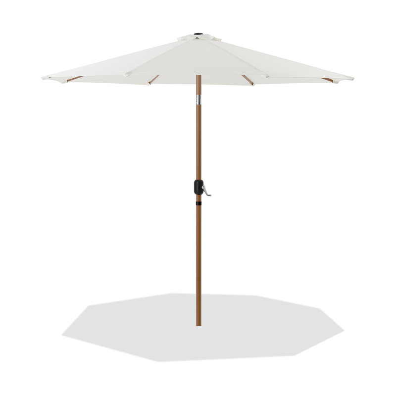 Parasols de patio en tissu Chavelle, Teck, Blanc