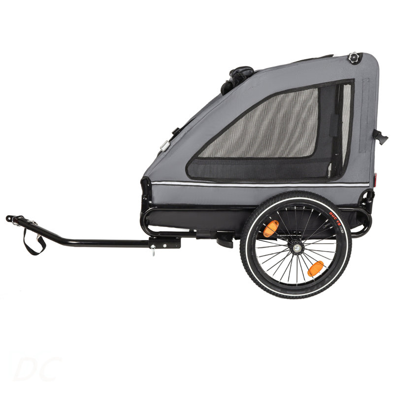 Chariot pour chien avec bicyclette, adapté aux petits et moyens animaux, cadre de chariot pliant facile, roue à dégagement rapide, plancher antidérapant, laisse intérieure