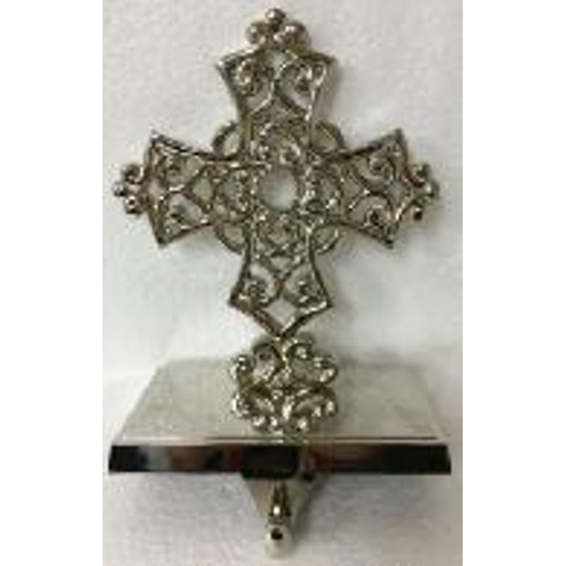 Filigree Cross Christmas Stocking Holder - 5"