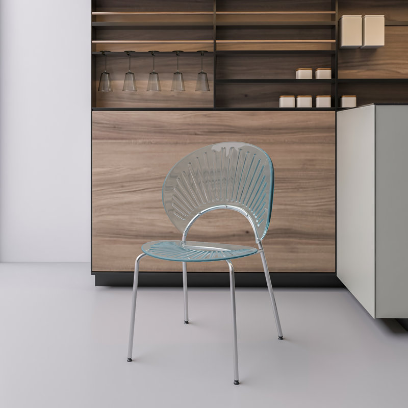 Kayahna 17.52'' H Metal Stacking Side Chair, Smoke, 2