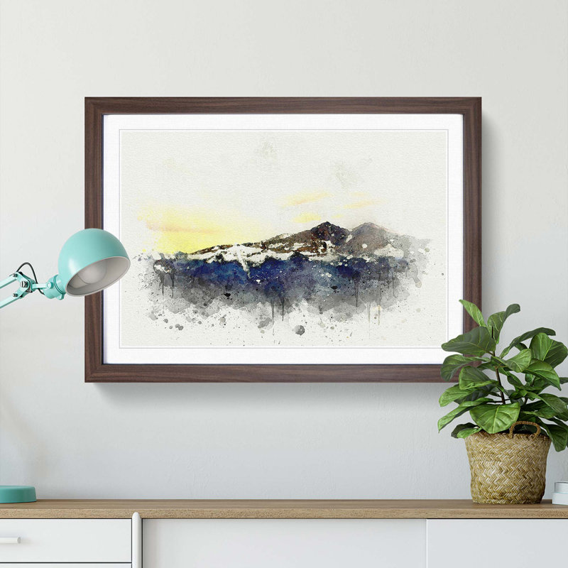 Rocky Mountains in Colorado in Abstract - Picture Frame Graphic Art Print, 35cm H x 50cm W x 2cm D, Walnut