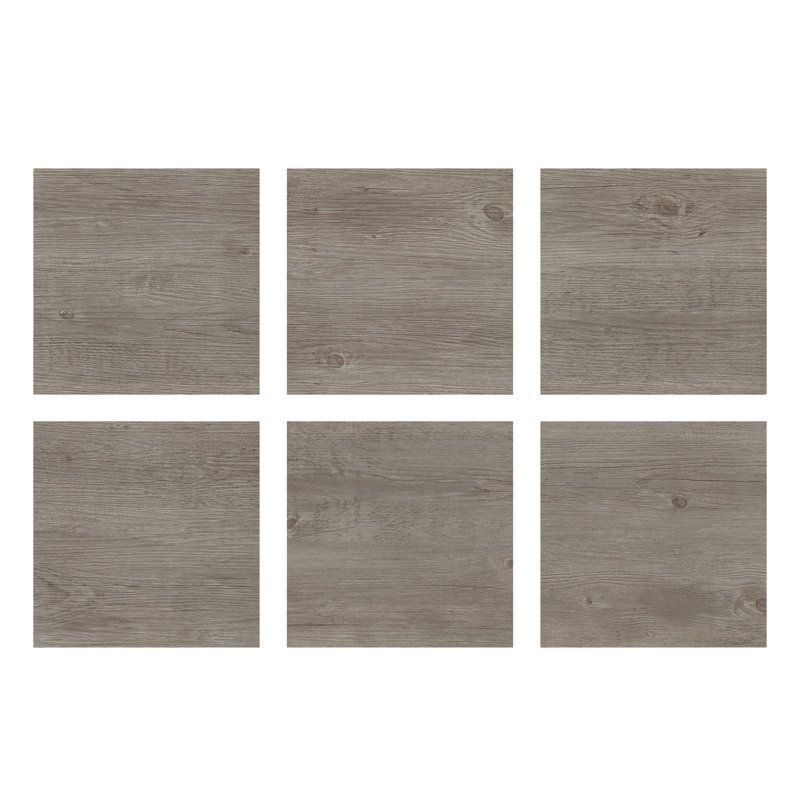 Pickling 30.5cm x 30.5cm PVC Wood-Effect Tile 10 Per Pack, Dark Grey