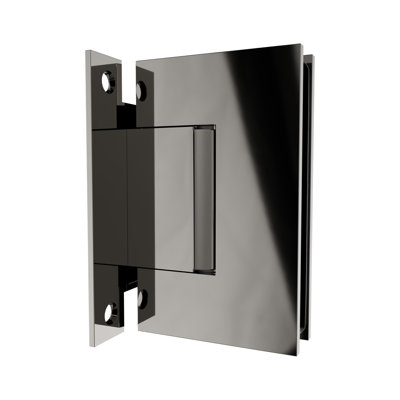 Charnière à plaque murale «H» Brixwell VH037PN pour finition en nickel poli de 3/8 po à 1/2 po d'épaisseur de verre