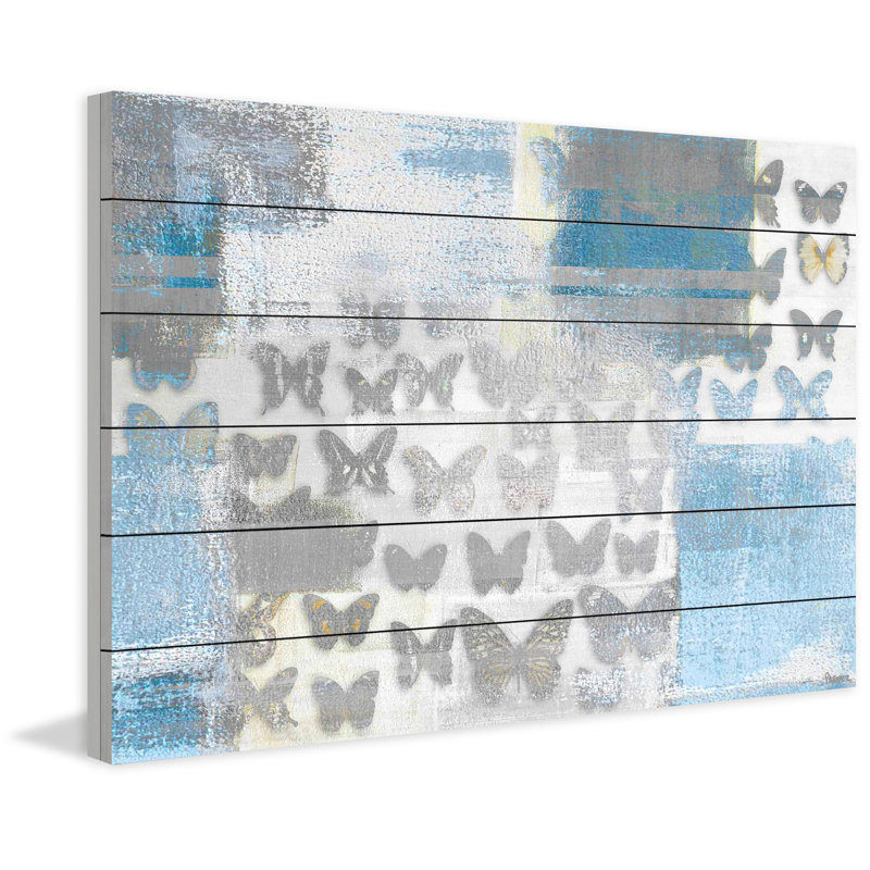 « papillon frenzy », impression sur bois, H 8 po x l 12 po x P 1,5 po