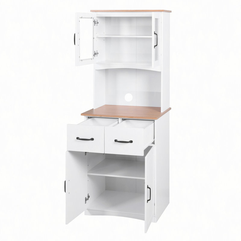 Armoire de cuisine en bois avec garde-manger et micro-ondes