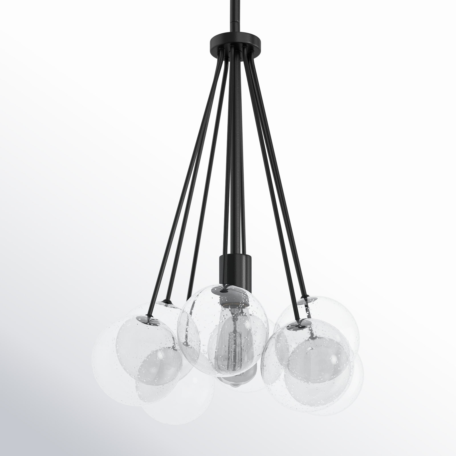 Logan Single Light Glass Dimmable Pendant, Midnight Black