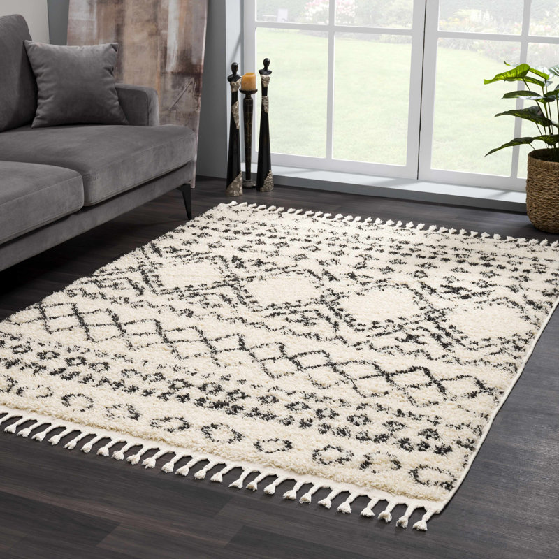 Tapis beige / noir Burvale, Rectangle 5 pi 3 po x 7 pi