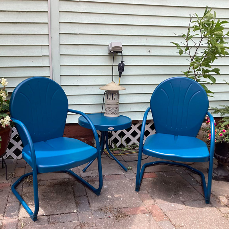 Culpeper 2 - Person Patio Dining Set with Round Table, Blue