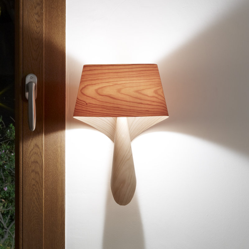 Air 1 - Light Flush Mounted Sconce, Natural Cherry, E12 Base
