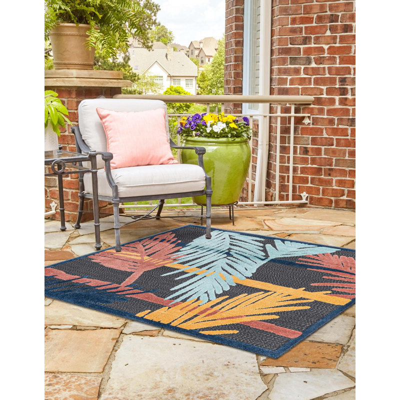 Parley Floral Indoor / Outdoor Rug, Square 7'10"