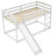 Lit simple superposé au-dessus blanc avec finition coulissante et polyvalente pour une chambre à coucher élégante