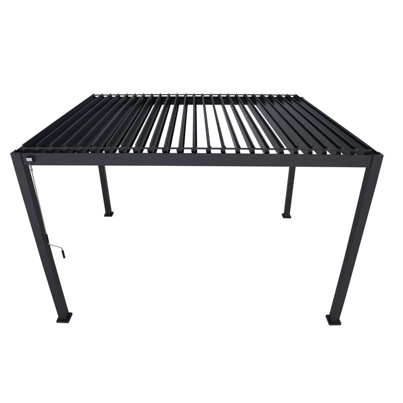 Injum 6m x 8m Aluminum Pergola, Anthracite, 250cm H x 300cm W x 300cm D