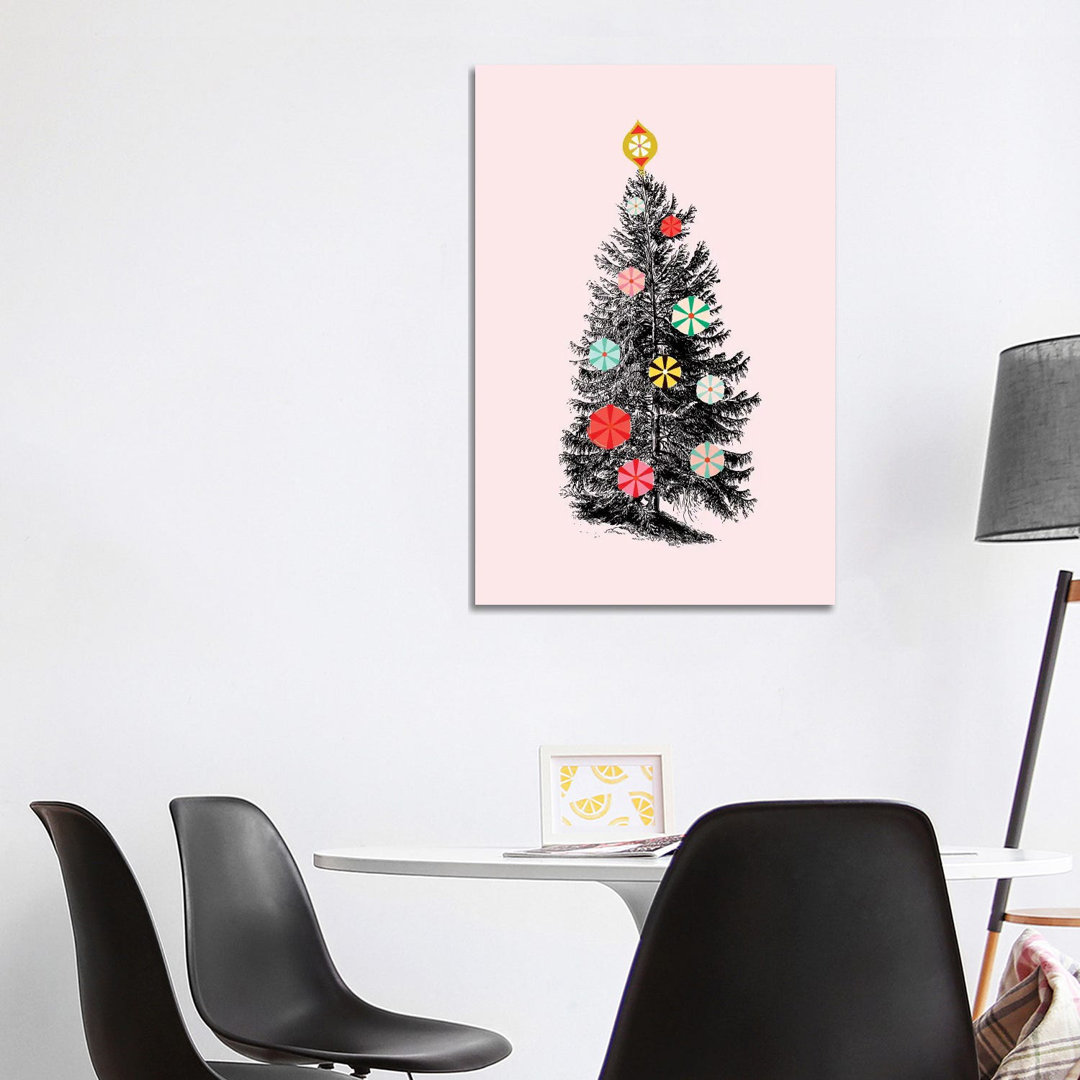 Retro Christmas Tree III von Show Me Mars - Galerie-umwickelte Leinwand Giclée