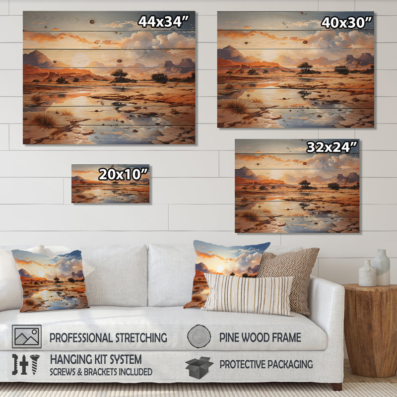 African Sahara Dreams II sur impression sur bois, H 30 po x l 40 po x P 0,78 po
