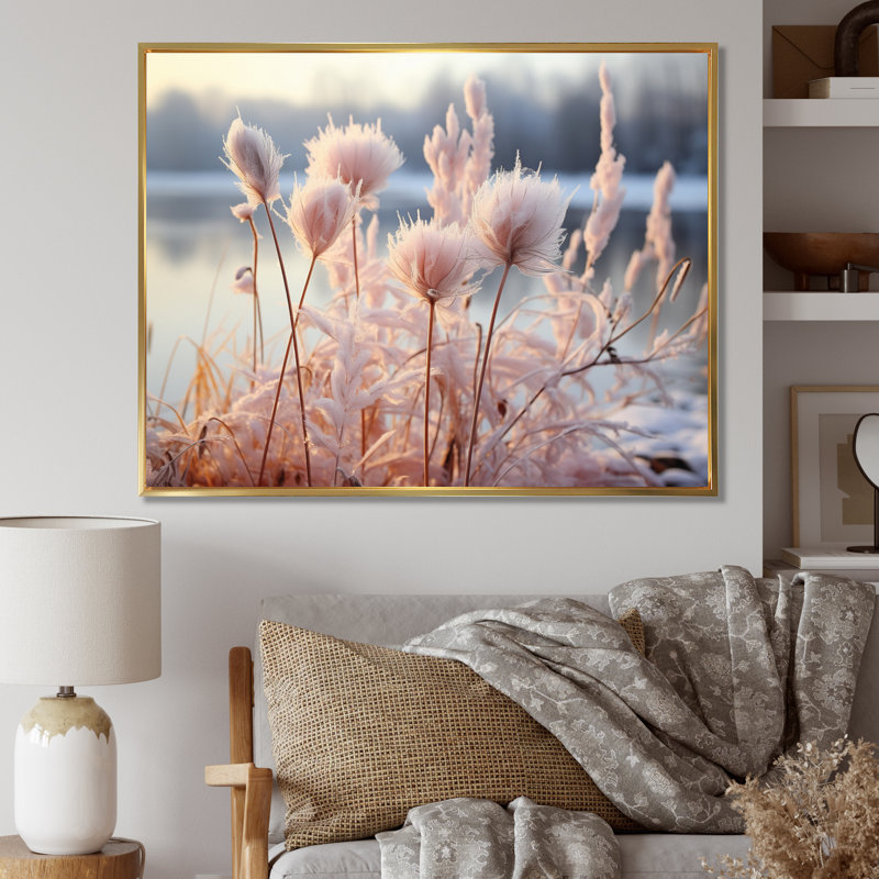 Winter Reverie Landscape V - reproduction sur toile, H 16 po x l 32 po x P 1 po, Cadre flottant doré