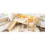 Lit mezzanine simple Natural TG avec tablettes de rangement, lumières à DEL et garde-corps pleine longueur, assemblage simple, solution compacte en bois massif avec finition parfaite pour la chambre à coucher, finition